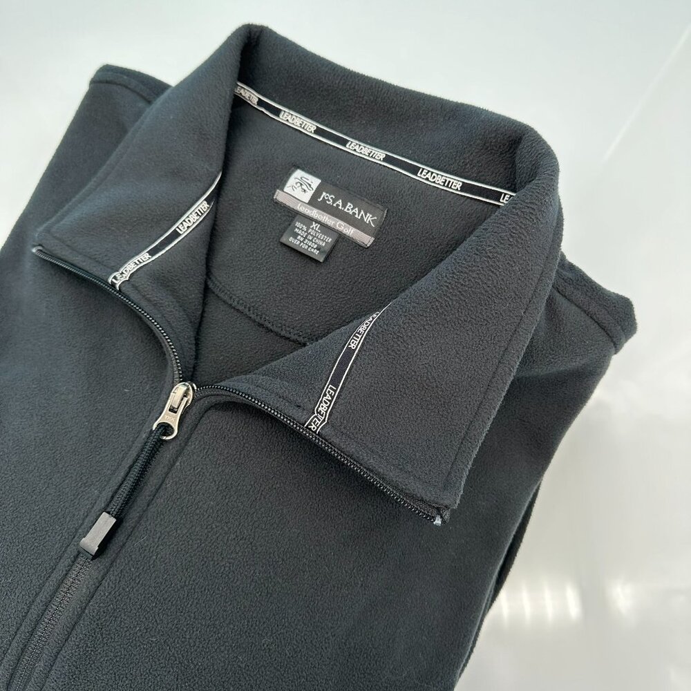 Jos. A. Bank Men's Leadbetter Golf Micro Fleece Full Zip Jacket, Size XXL, Black